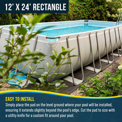 Easy-cut Ground Shield to fit pool edge with precise trimming