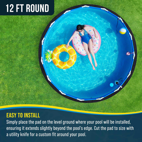 US Pool Supply Ground Shield geotextile pad offers puncture resistance beneath the liner
