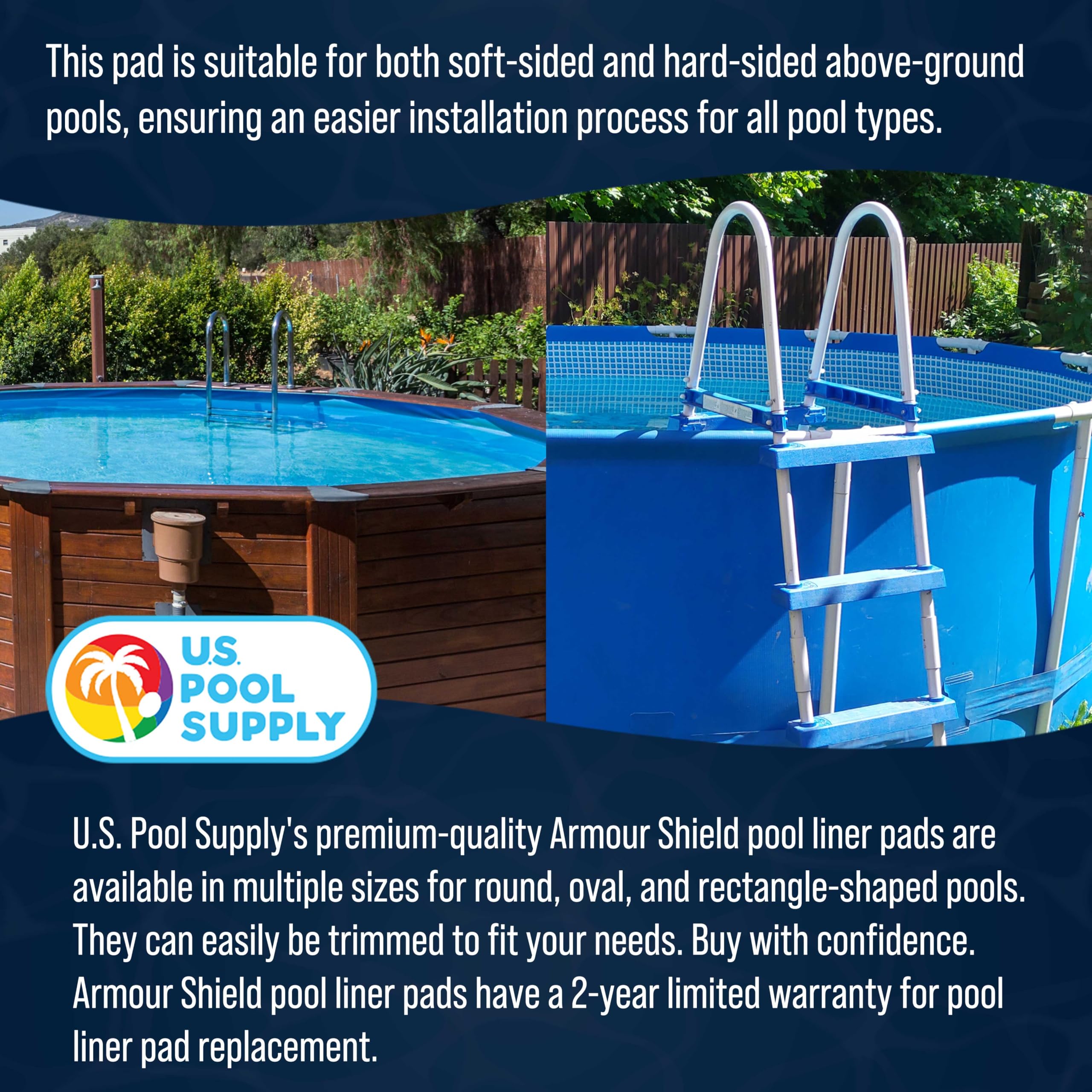 US Pool Supply Ground Shield extends liner life with a protective underlayment