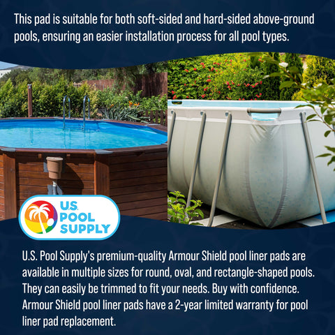 Rectangular Ground Shield laid on level ground for above-ground pool