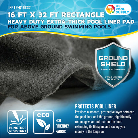 Ground Shield pad used as weed barrier under an above-ground pool