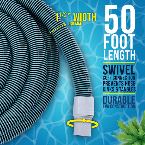 US Pool Supply heavy-duty 1-1/2 inch hose designed for strong suction