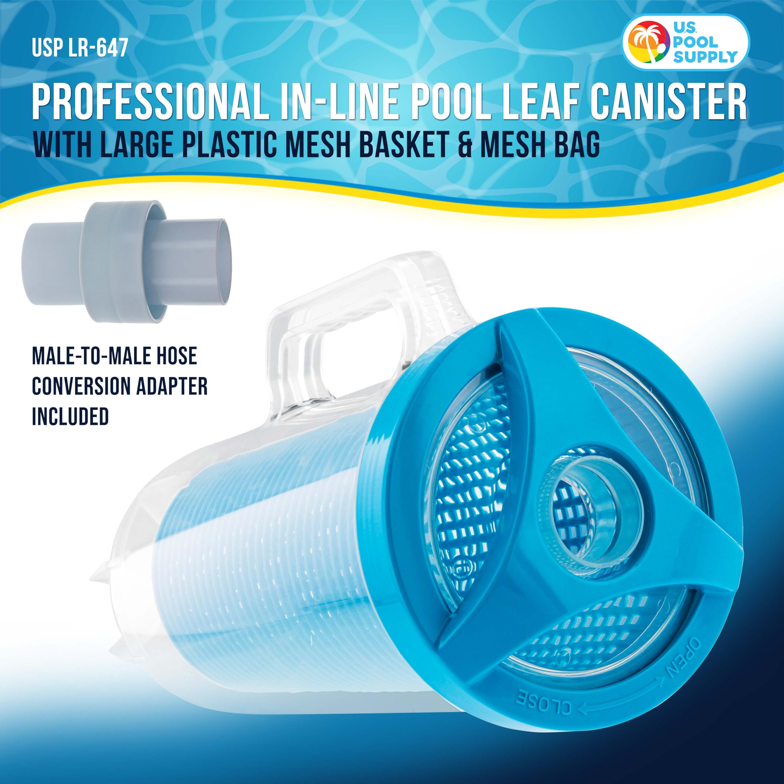 Heavy-duty 15-inch leaf canister ready for inline installation
