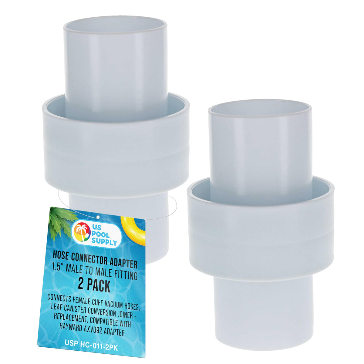 US Pool Supply hose connector adapter 1.5 inch male to male connects two vacuum hoses