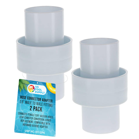 US Pool Supply hose connector adapter 1.5 inch male to male connects two vacuum hoses