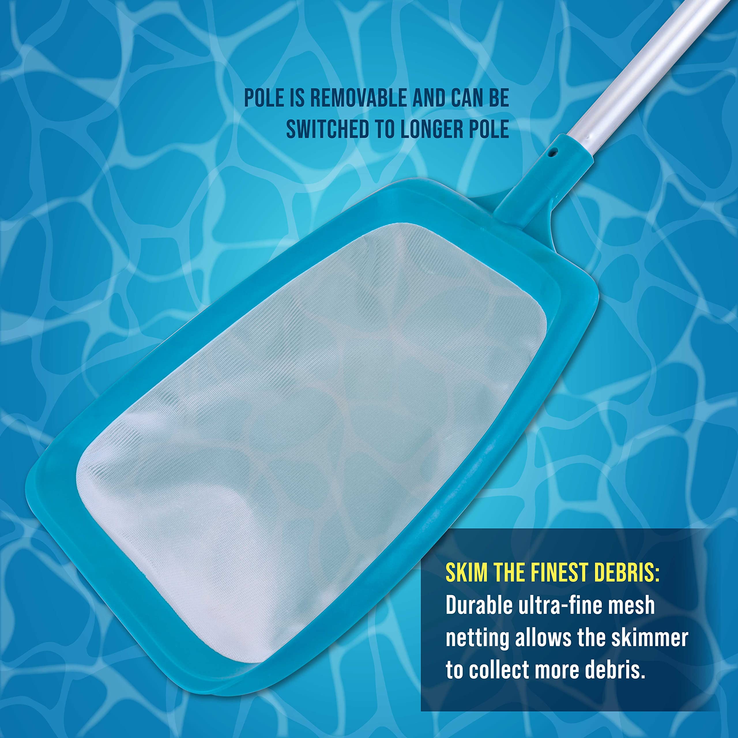 U.S. Pool Supply compatible with 1-1/4 inch poles for quick attachment.