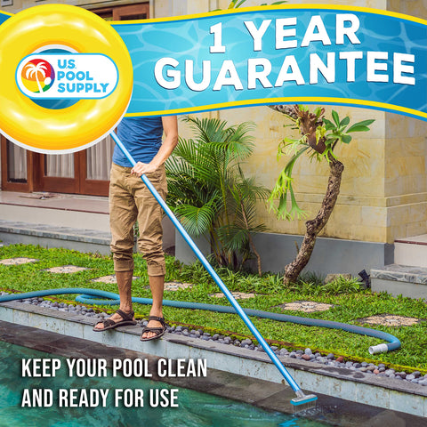 U.S. Pool Supply durable brush enables quick cleaning of inground concrete surfaces.