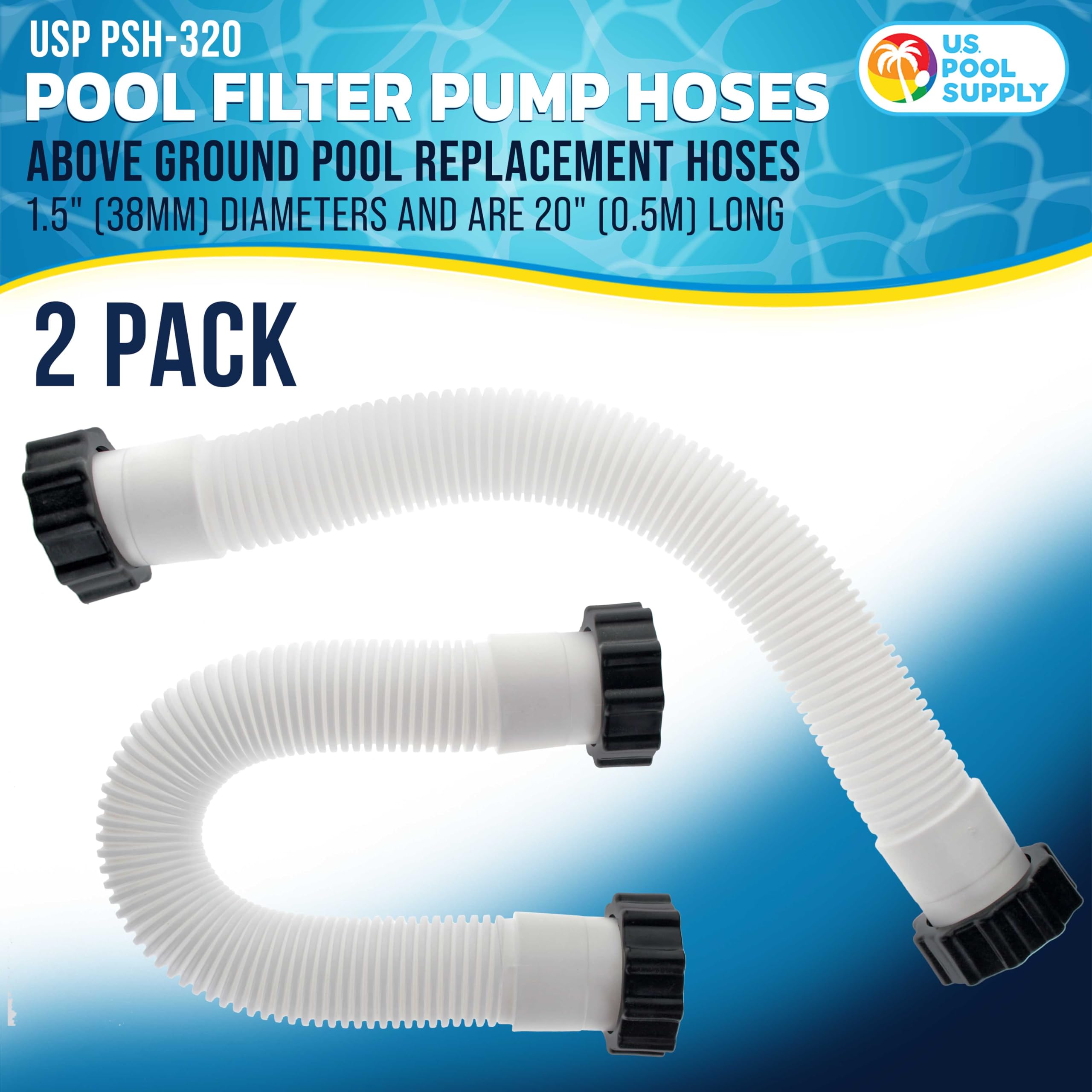 U.S. Pool Supply Intex-compatible hose connectors ensure secure pump connections.