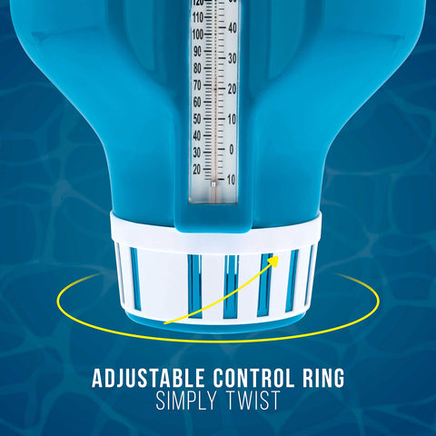 US Pool Supply dispenser holds up to 3-inch tablets for simple refilling