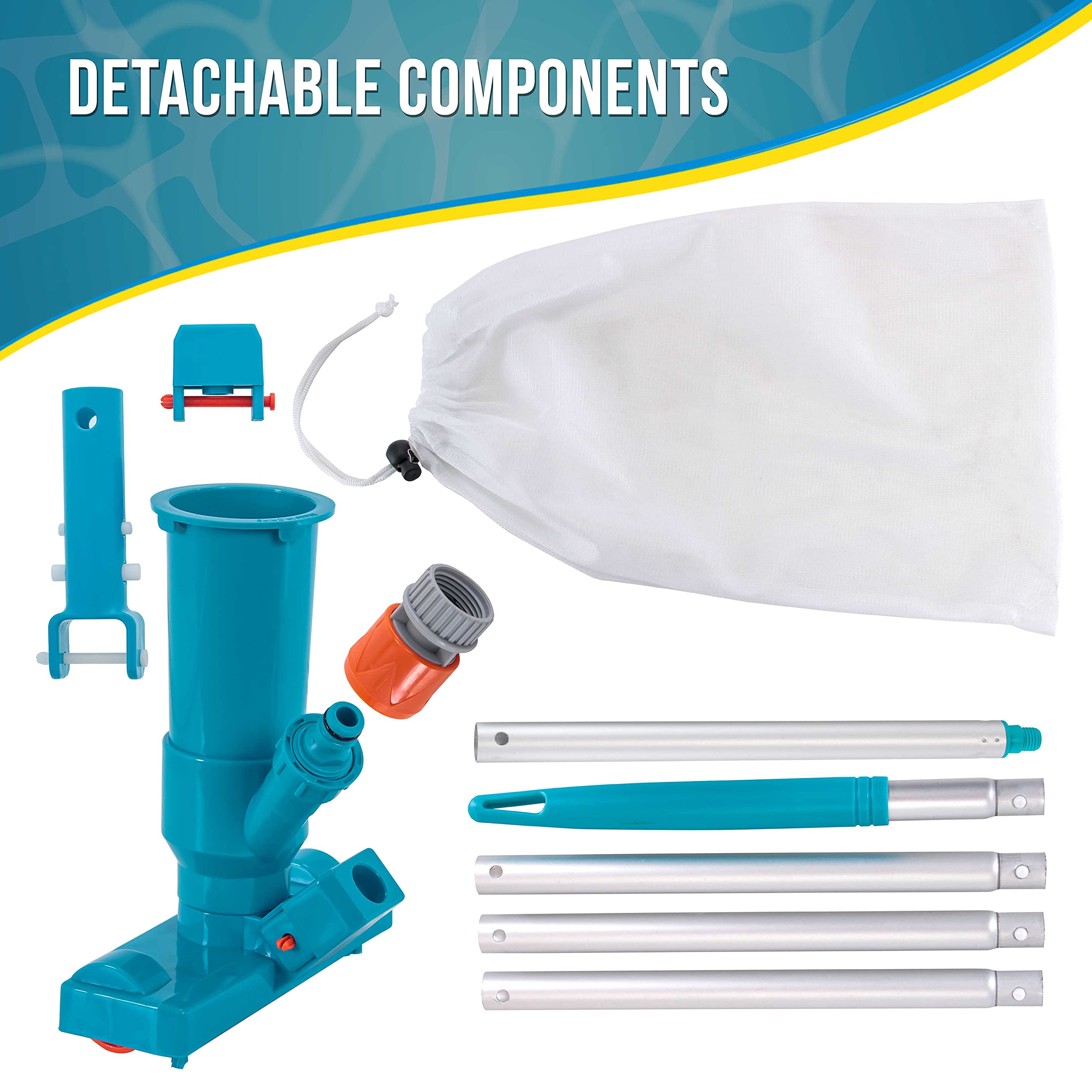 U.S. Pool Supply leaf bag collects debris for easy disposal after use.