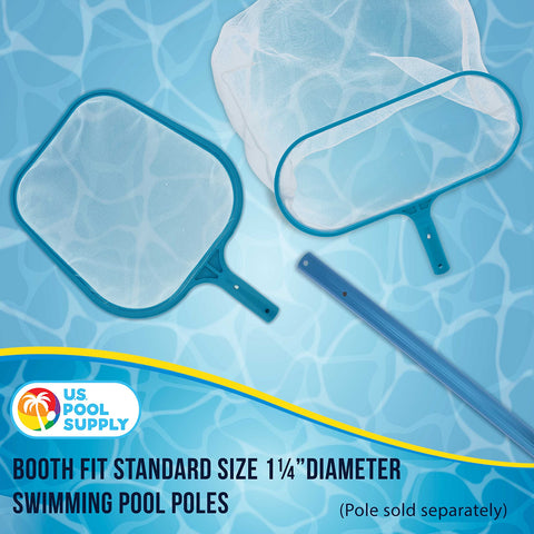U.S. Pool Supply leaf rake net deep mesh bag handles large debris efficiently.