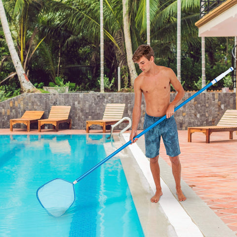 U.S. Pool Supply skimmer in use for effortless pool cleaning.