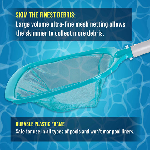 US Pool Supply leaf skimmer net 6-inch deep basket for larger pickup