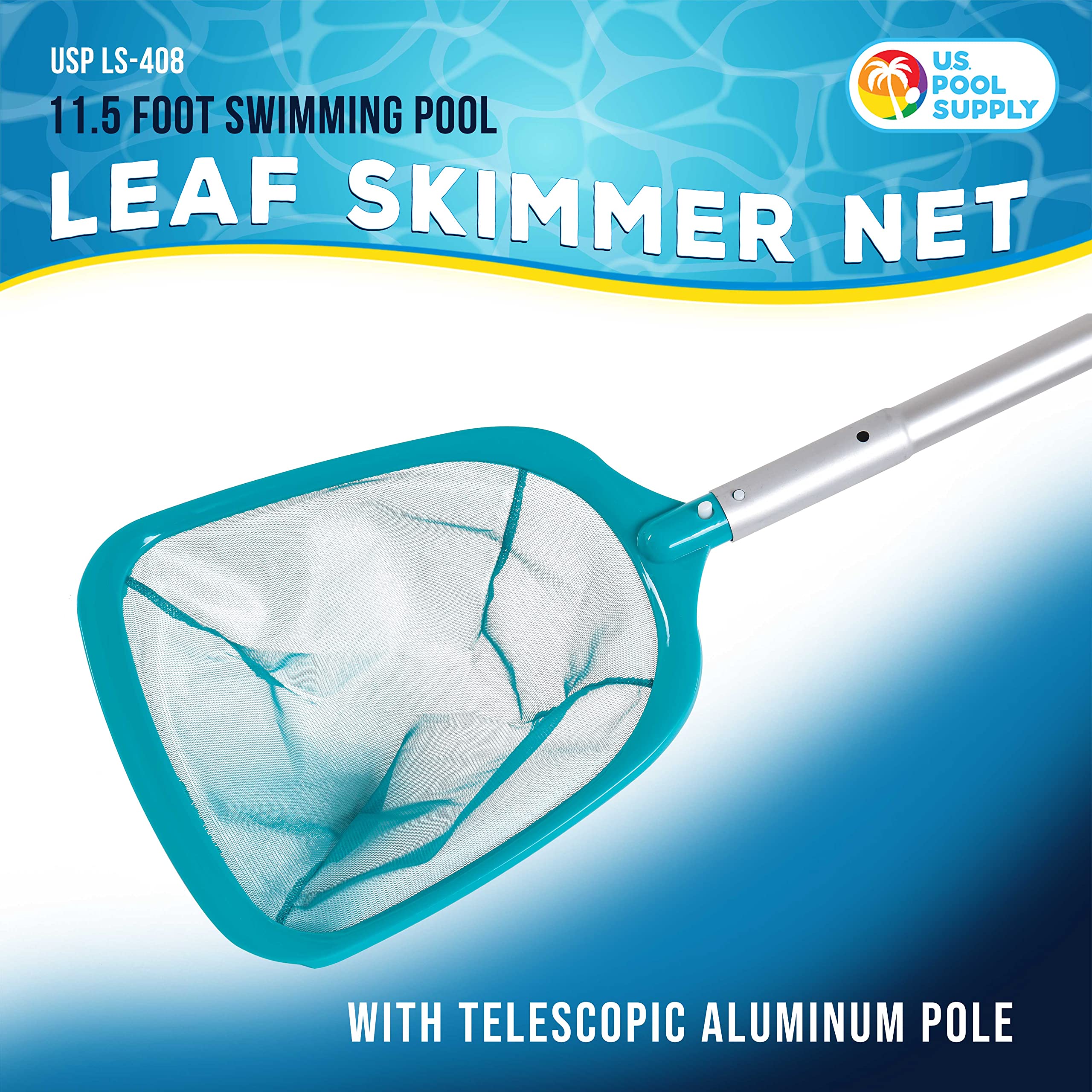 US Pool Supply leaf skimmer net ultra-fine mesh basket catches fine debris
