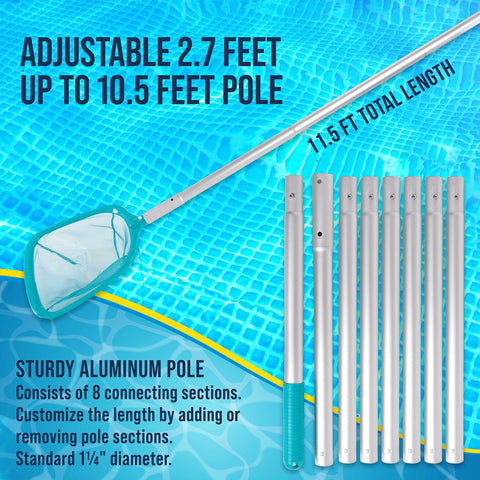 US Pool Supply leaf skimmer net safe for liners and versatile for pools spas ponds