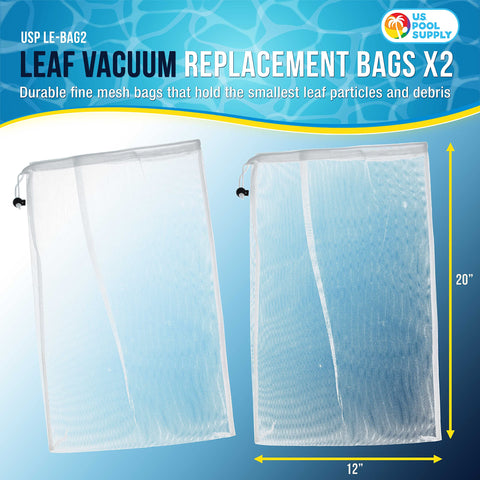 U.S. Pool Supply bag close-up showing universal fit for leaf vacuum cleaners.