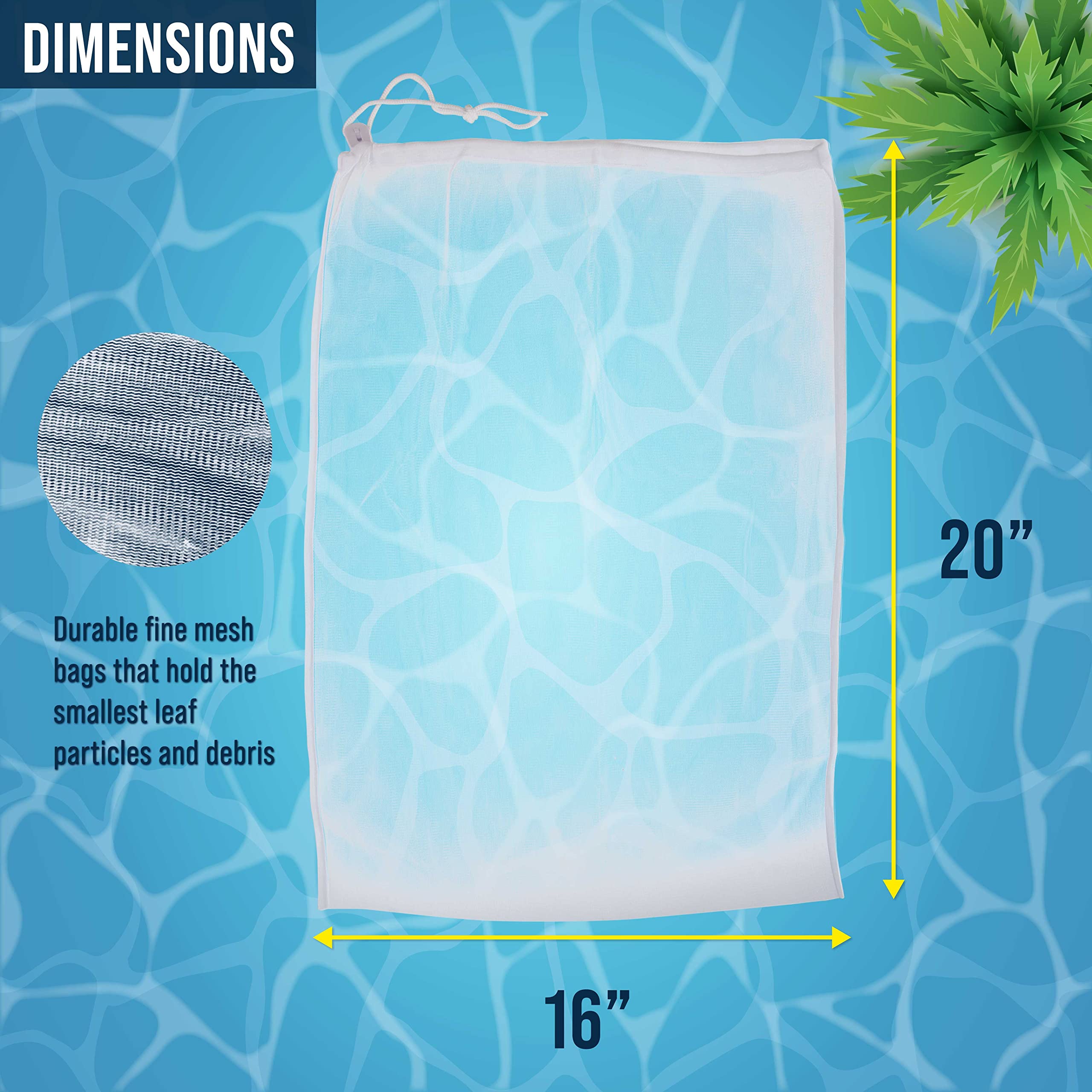 U.S. Pool Supply locking cord keeps the bag secure during cleaning sessions