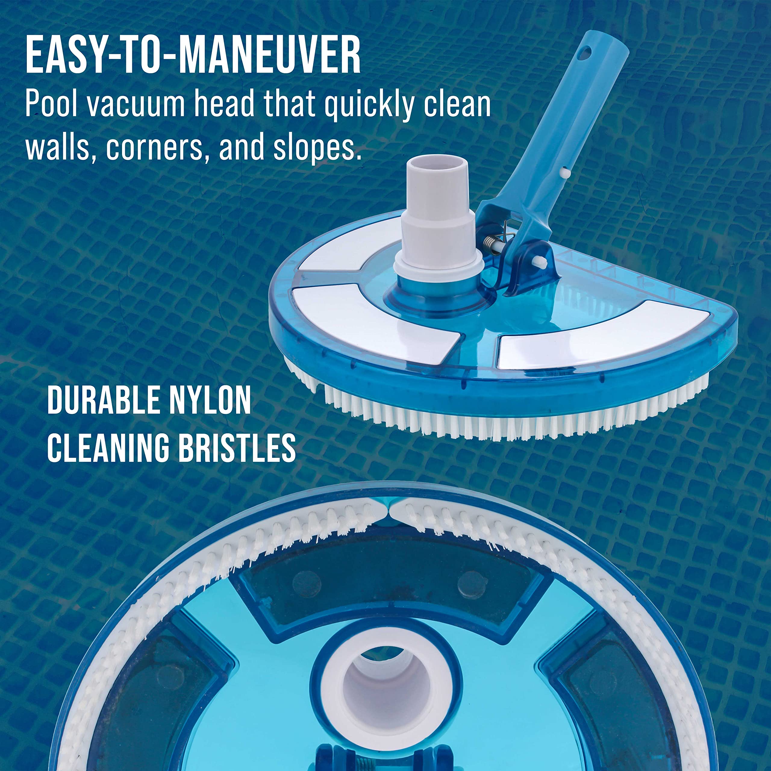 U.S. Pool Supply nylon bristles scrub walls and corners safely