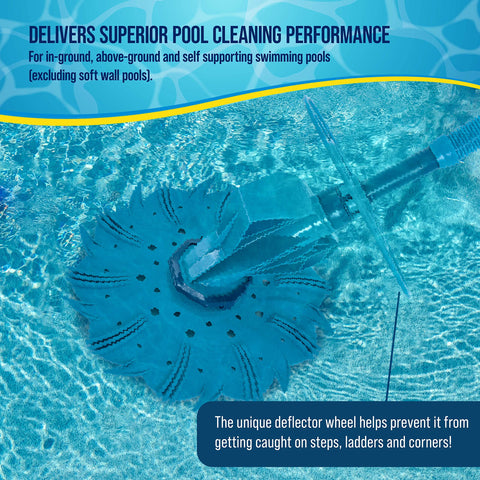 US Pool Supply Octopus Suction Cleaner removing debris from pool floor with steady movement