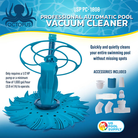 US Pool Supply Octopus Suction Cleaner hose connection illustrating flexible cleaning reach