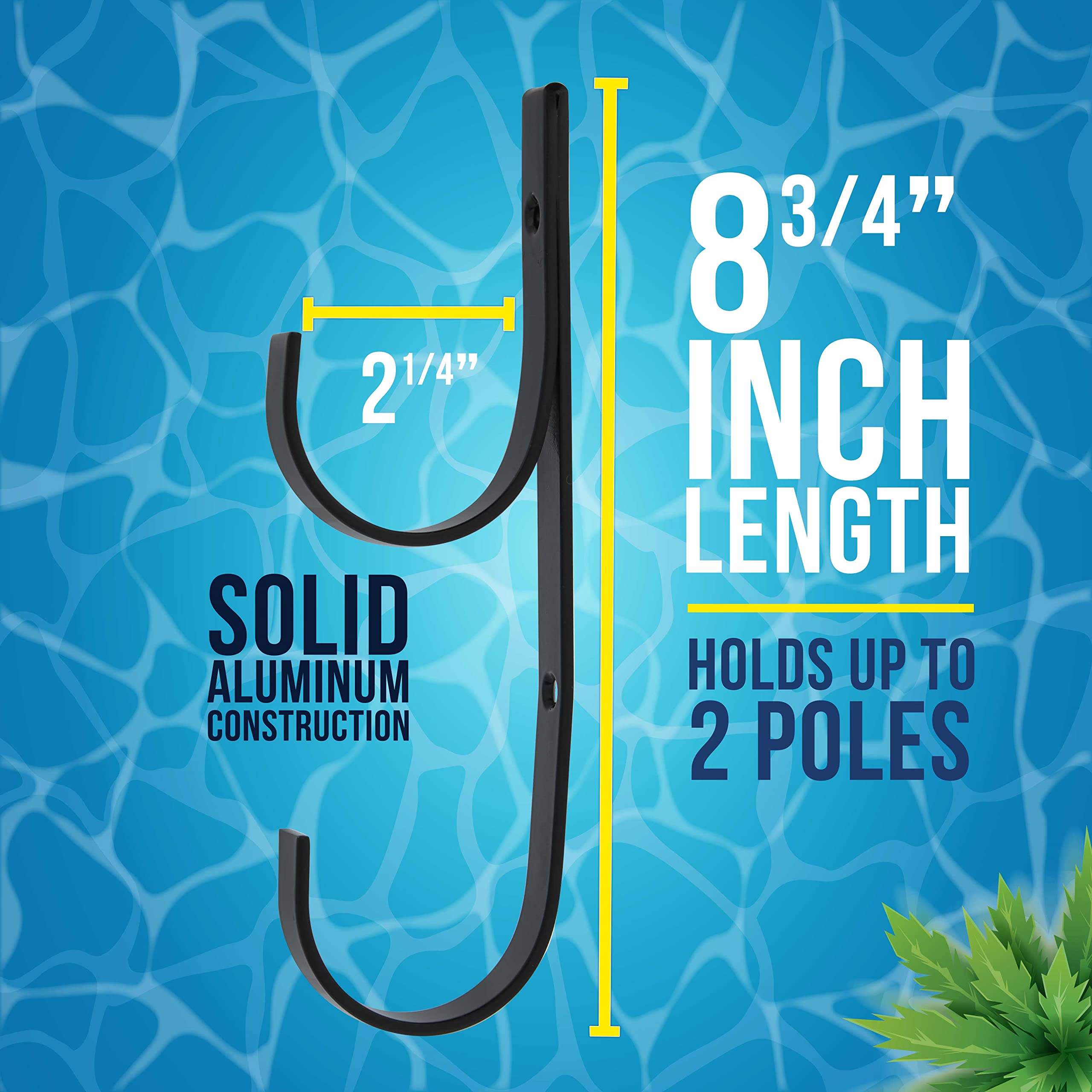 US Pool Supply organized deck with hangers reduces clutter and speeds cleanup.