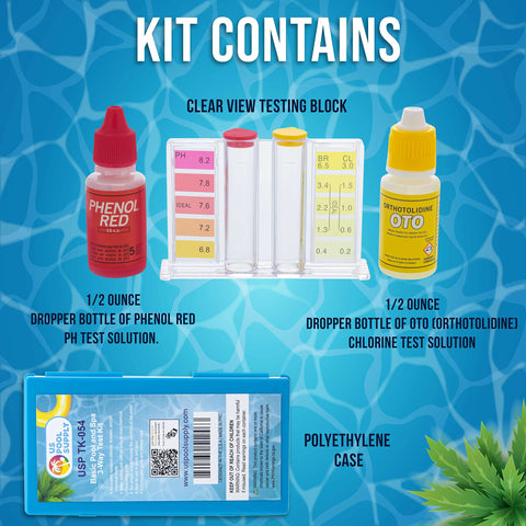 Phenol Red pH test solution bottle enables simple pH checks for balanced water