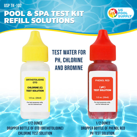 US Pool Supply phenol red pH test solution for reliable pH checks.