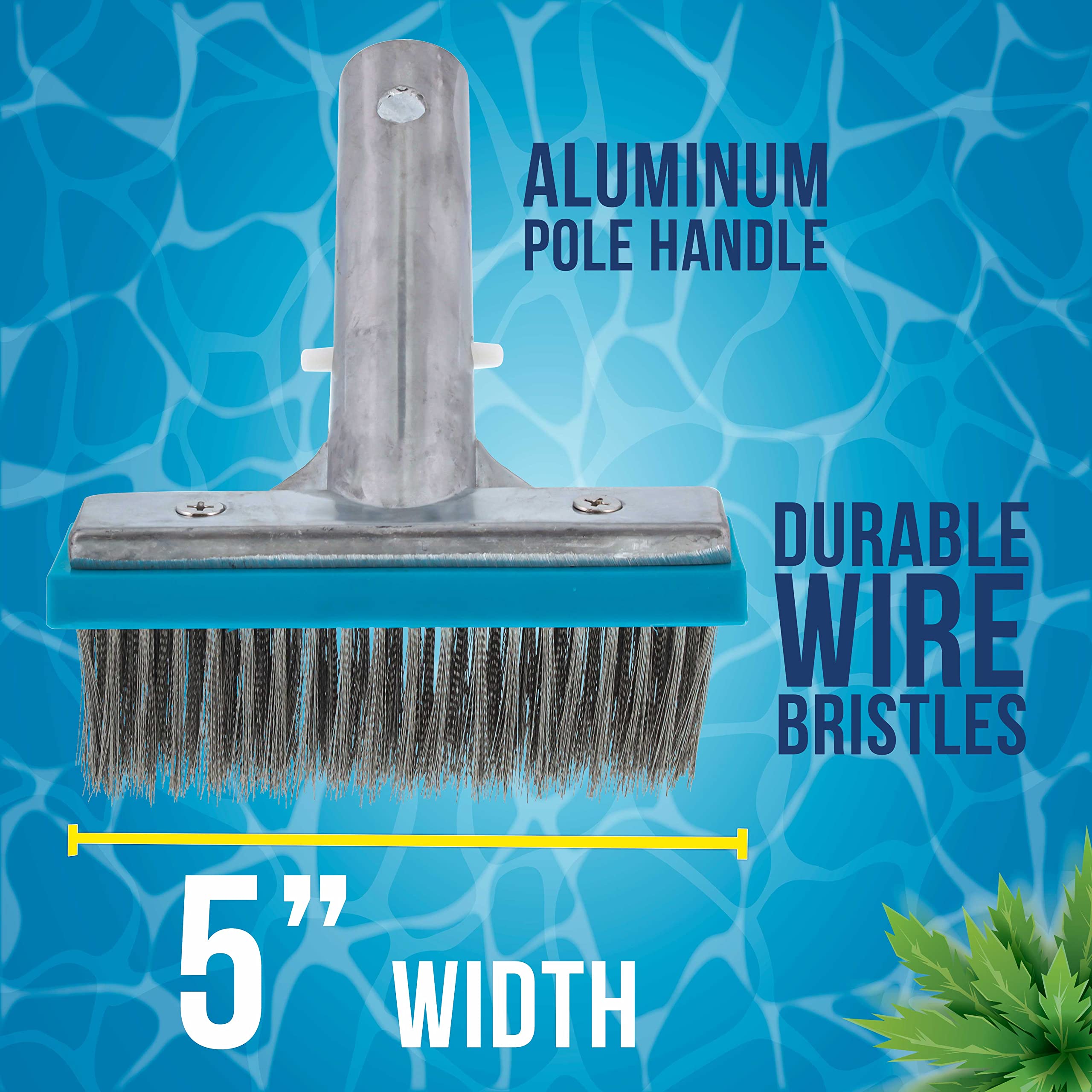 U.S. Pool Supply five-row bristles tackle rust stains and debris efficiently.
