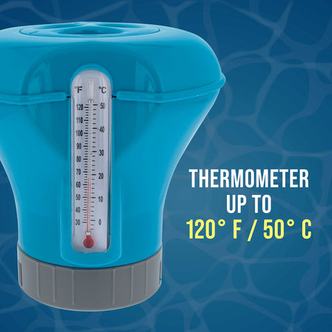 US Pool Supply chlorine floater that accommodates 1 inch or 3 inch tablets