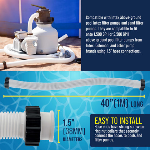 U.S. Pool Supply pool filter hose provides consistent water flow.