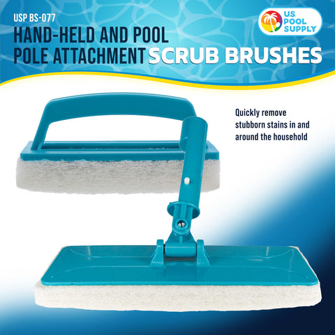 U.S. Pool Supply pool pole attachment brush ready to extend reach.