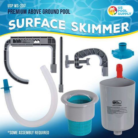 U.S. Pool Supply debris basket captures leaves and debris at the surface.
