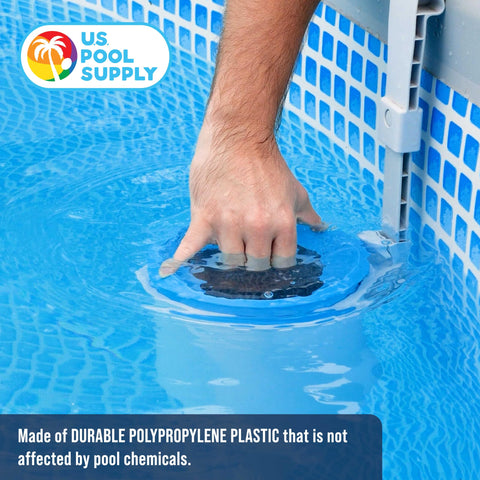 US Pool Supply pool skimmer connects to most pumps for automatic surface cleaning.