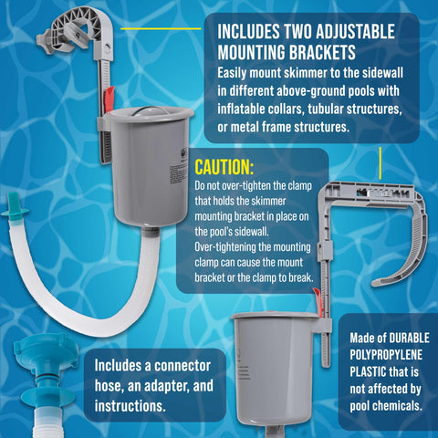 U.S. Pool Supply pool skimmer hose adaptor enables easy pump connection.