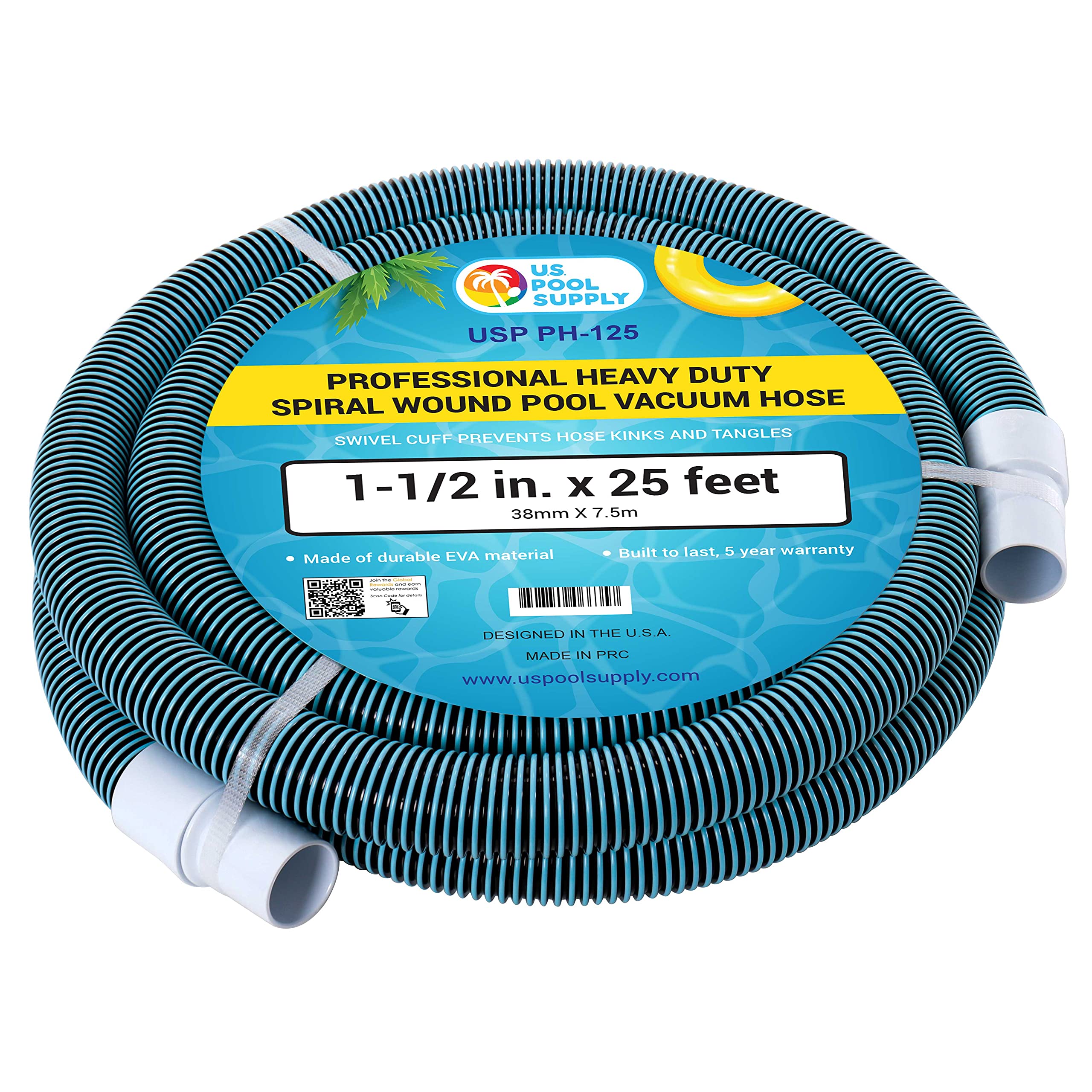 U.S. Pool Supply pool vacuum hose 25ft extended reach for cleaning