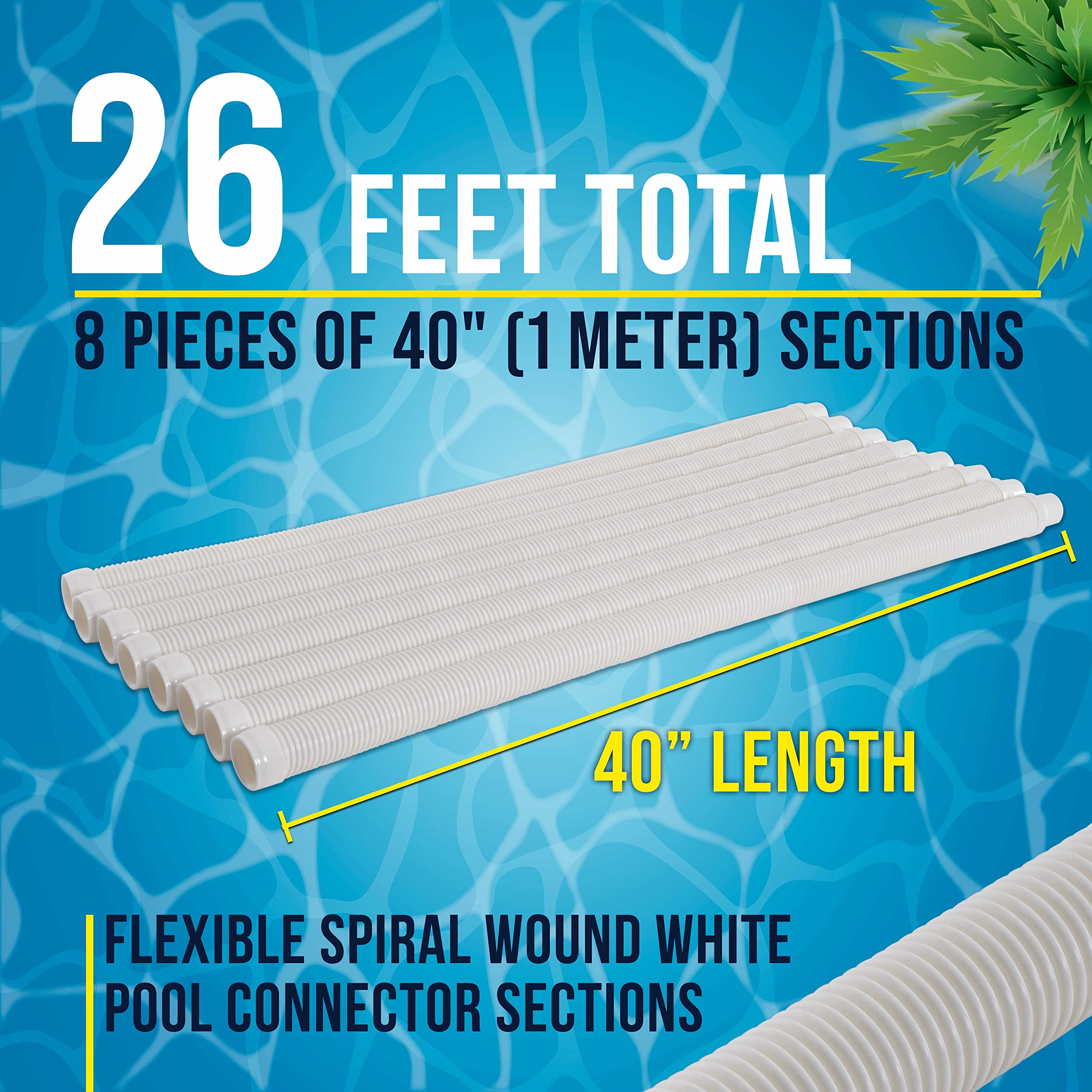 US Pool Supply 26 feet total length lets you reach distant pool corners