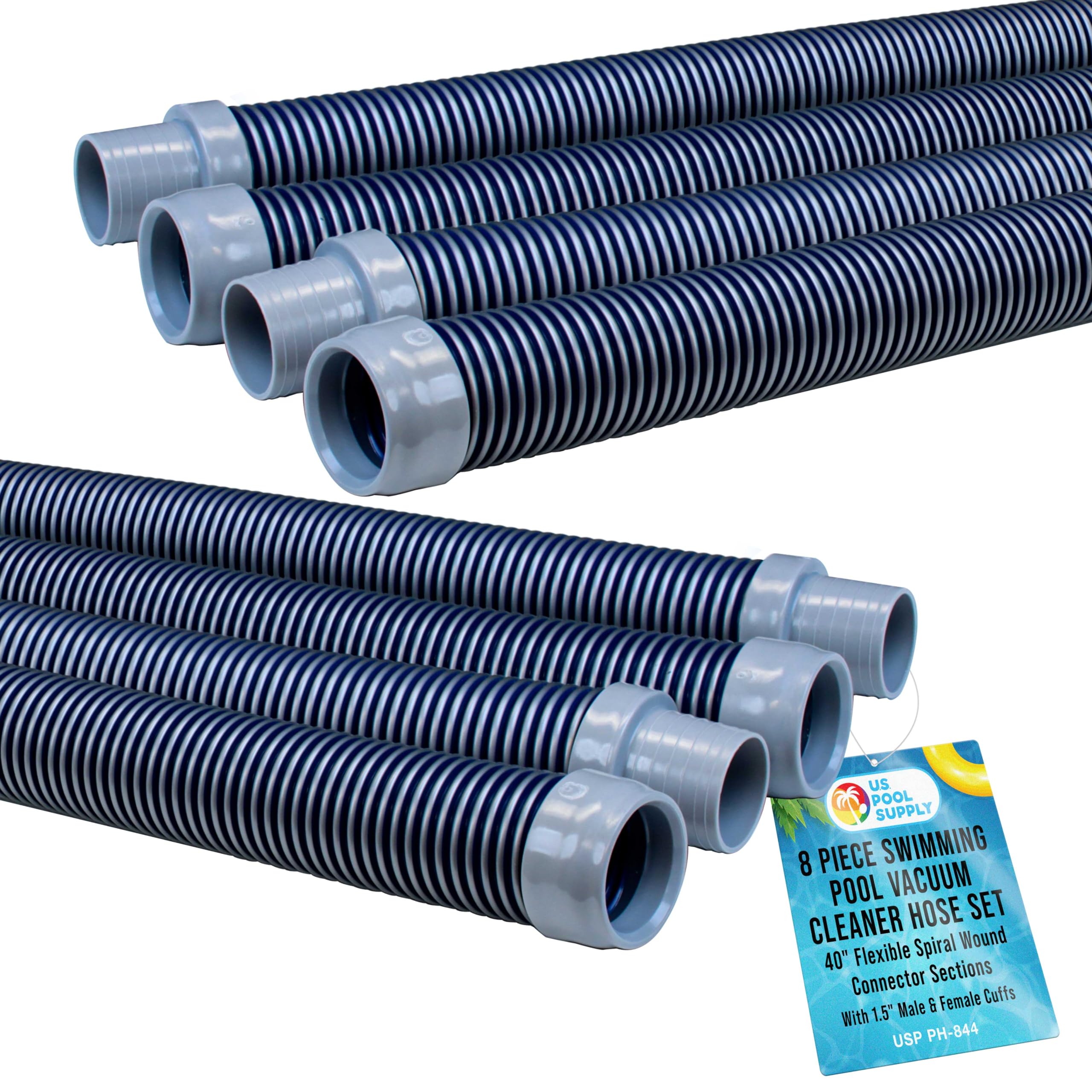 U.S. Pool Supply pool vacuum hose 40-inch sections show durable connectors.