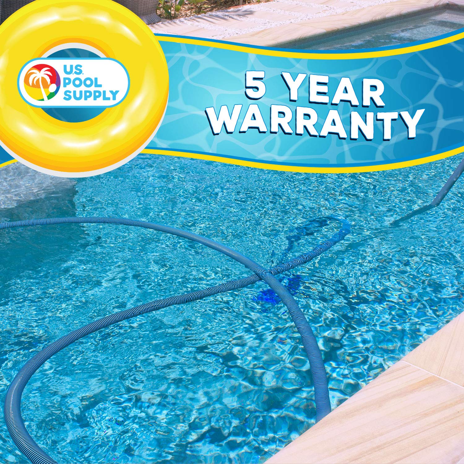 US Pool Supply pool vacuum hose connects to vacuum head, skimmer, and pump inlet easily.