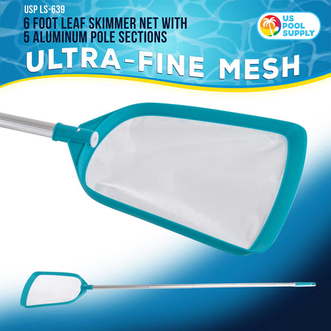 U.S. Pool Supply aluminum pole with five sections offering adjustable reach.