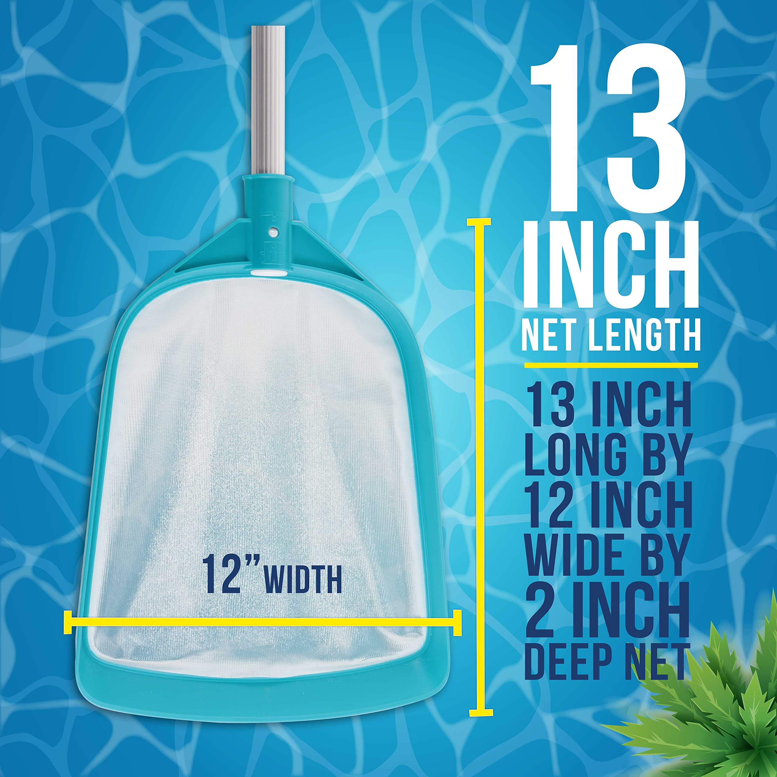 U.S. Pool Supply ultra-fine mesh netting captures fine debris efficiently.
