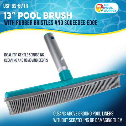 US Pool Supply rubber bristles scrub walls and floors gently