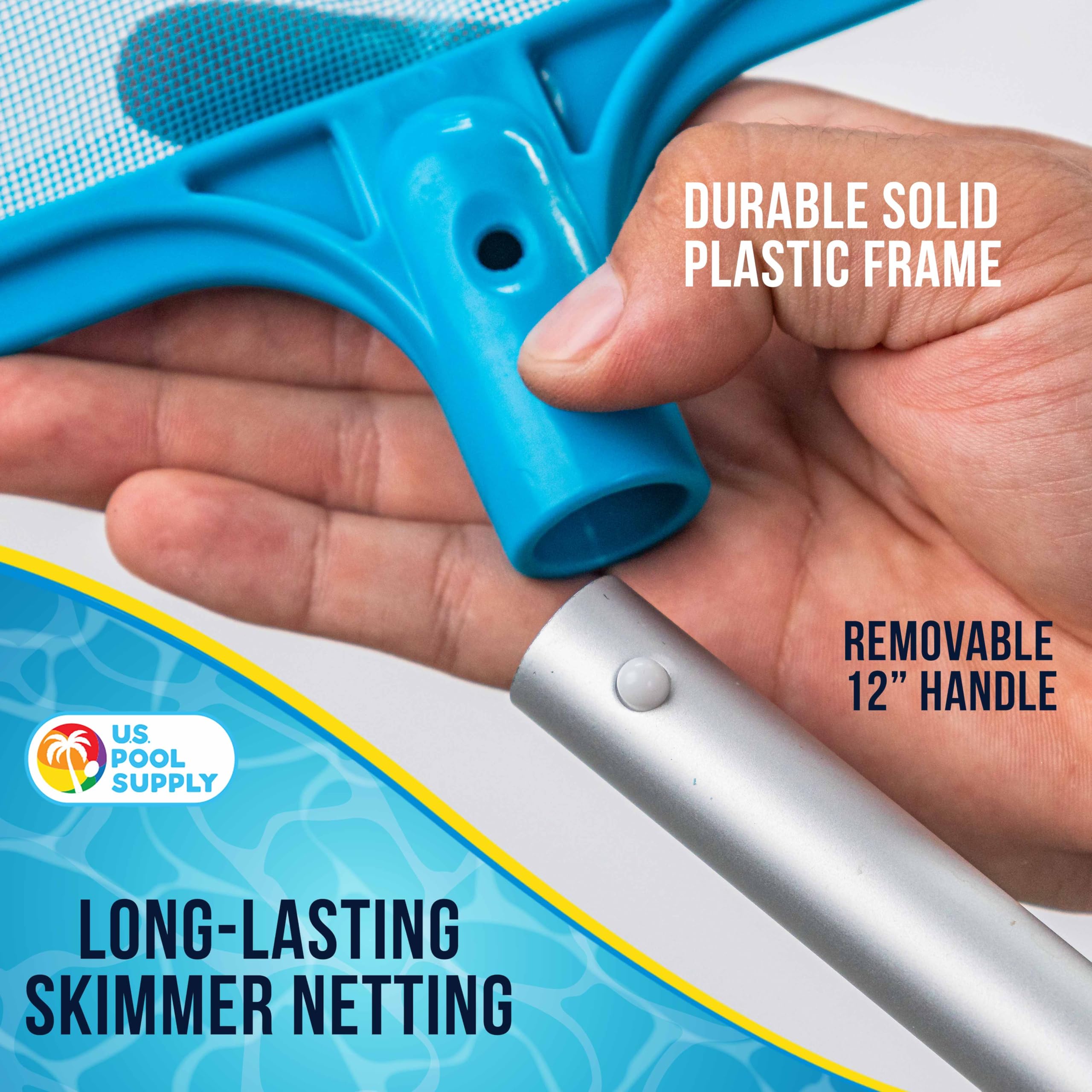 U.S. Pool Supply safe plastic frame protects pool liners during cleaning.