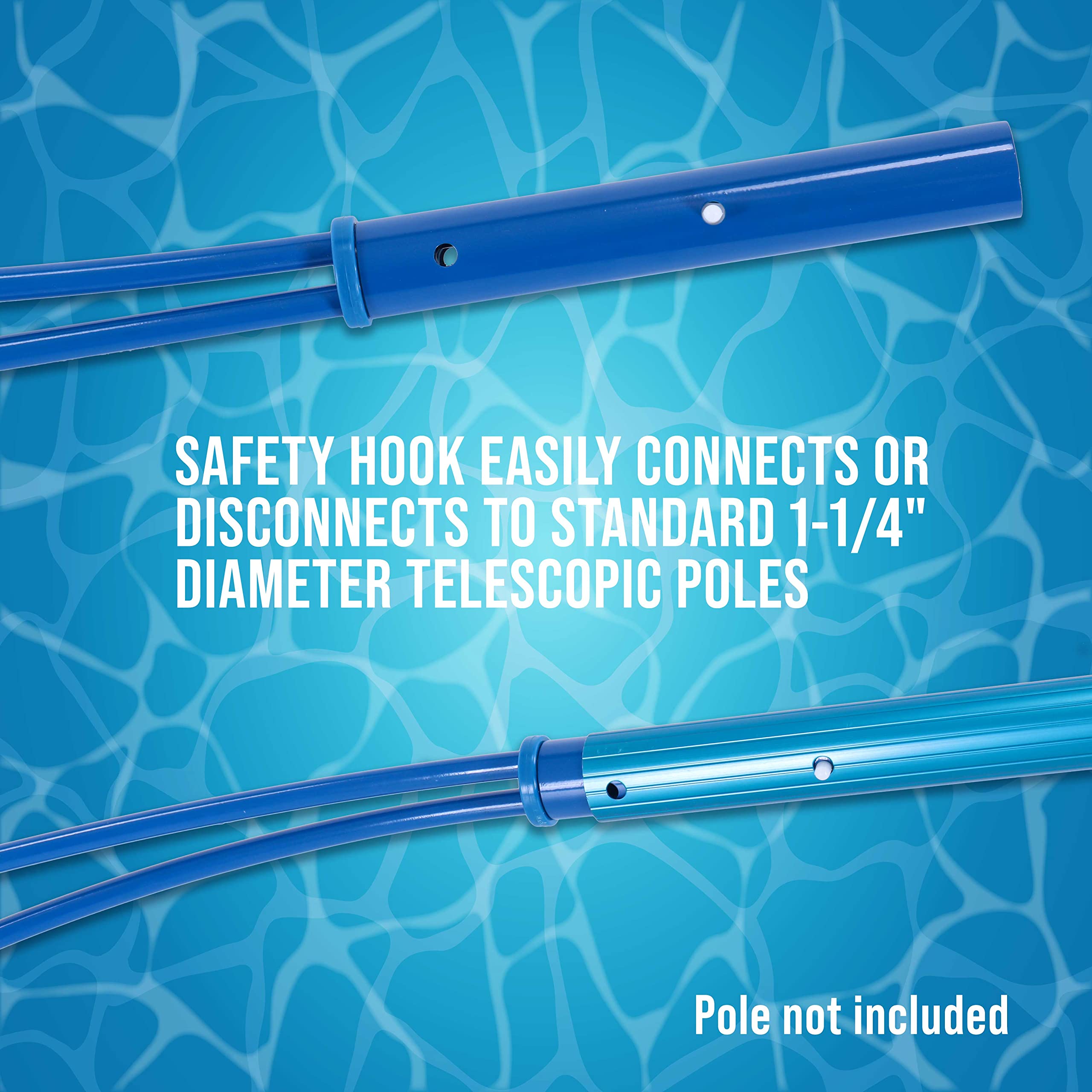 U.S. Pool Supply safety hook with easy 1-1/4 inch pole connection.