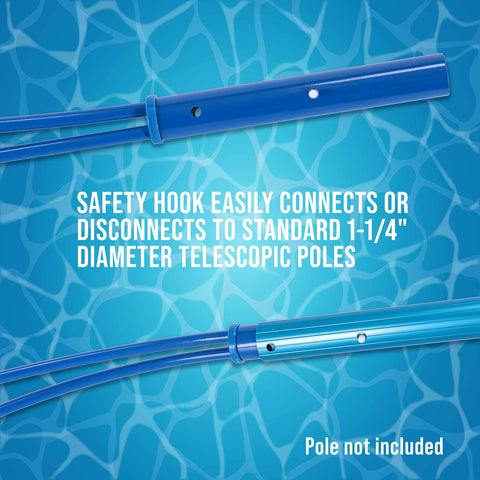 U.S. Pool Supply safety hook with easy 1-1/4 inch pole connection.