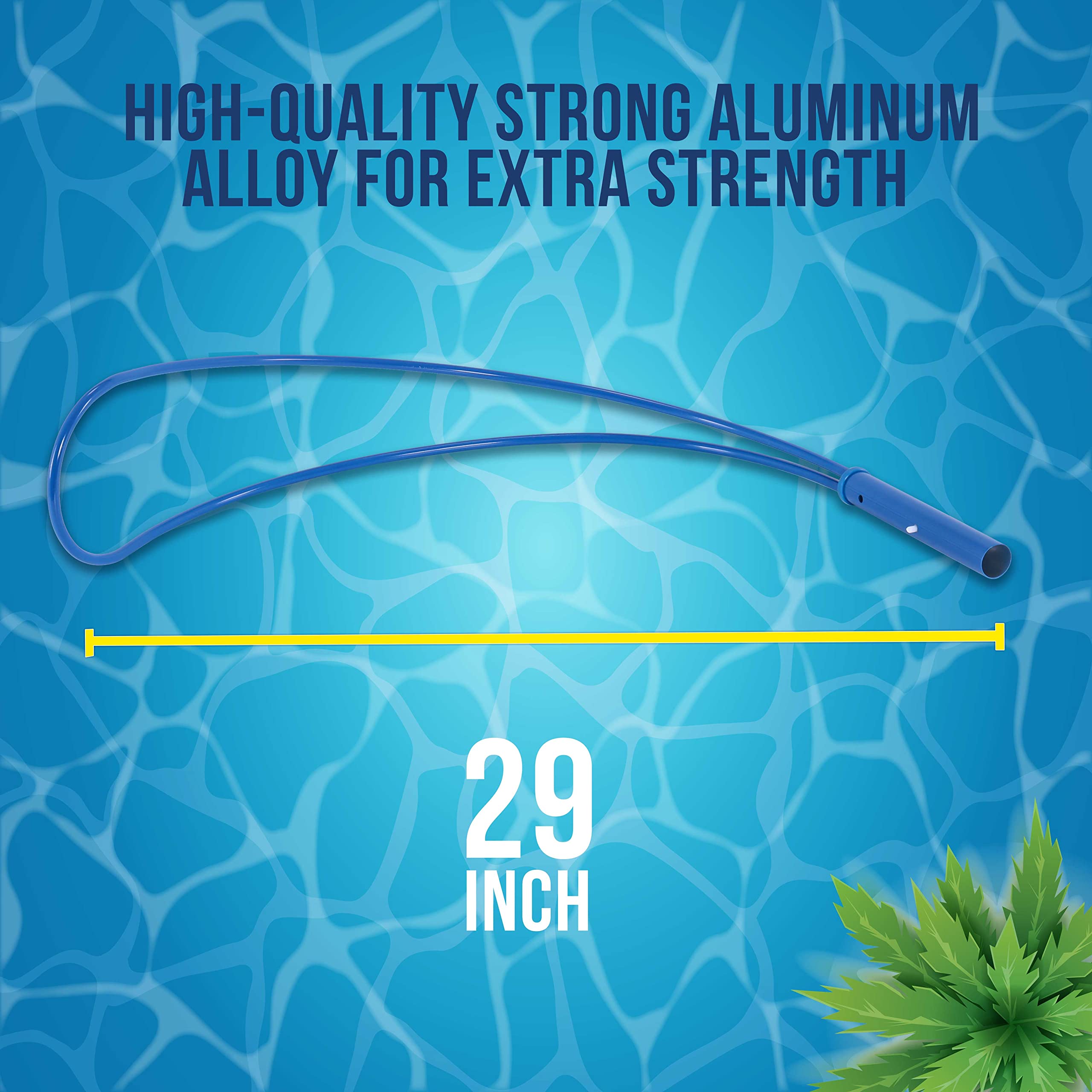 U.S. Pool Supply aluminum safety hook showcases durable emergency rescue tool.