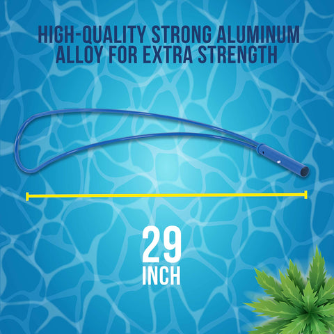 U.S. Pool Supply aluminum safety hook showcases durable emergency rescue tool.