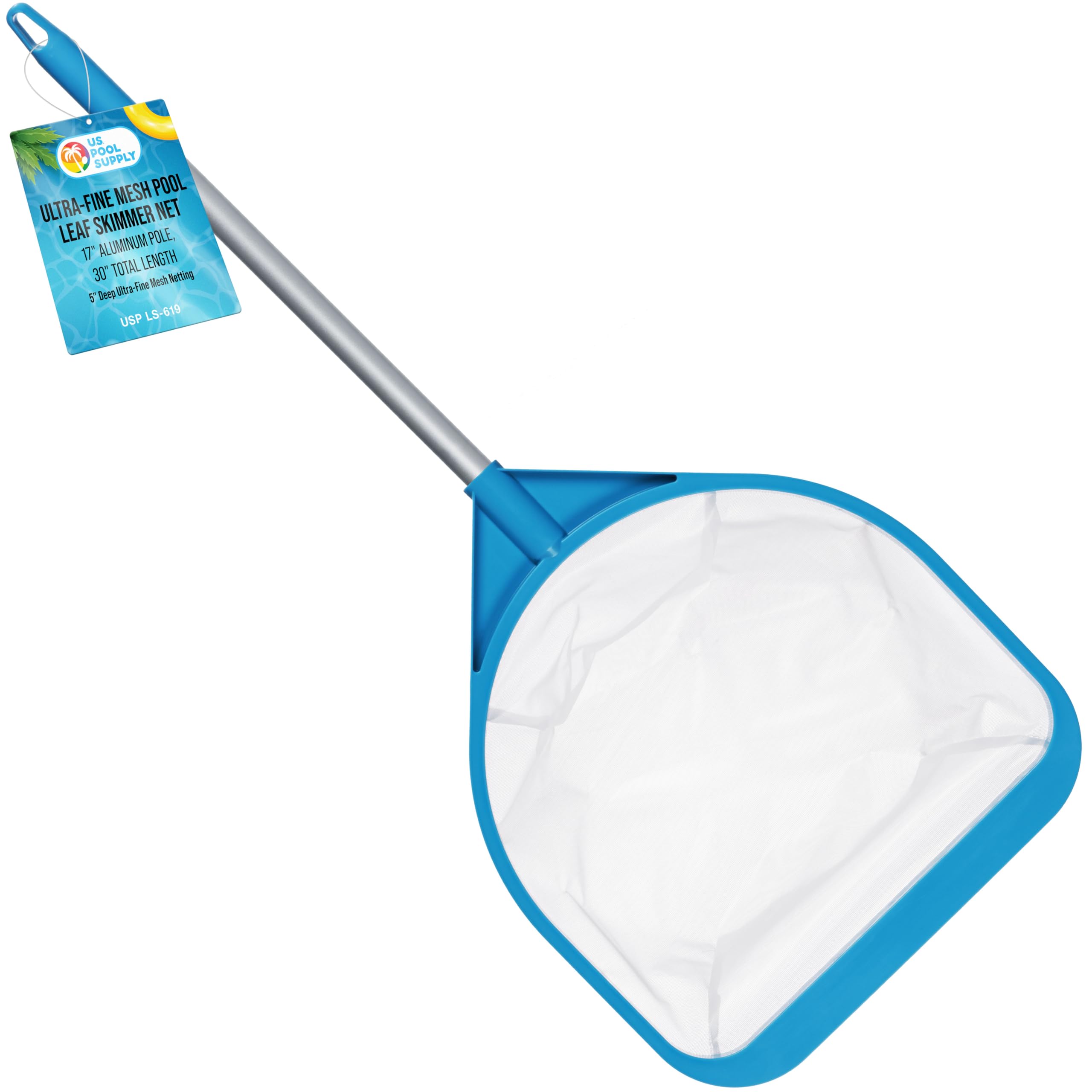 U.S. Pool Supply skimmer net 30-inch handheld for quick leaf removal