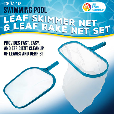 U.S. Pool Supply skimmer net with fine mesh for efficient debris collection.