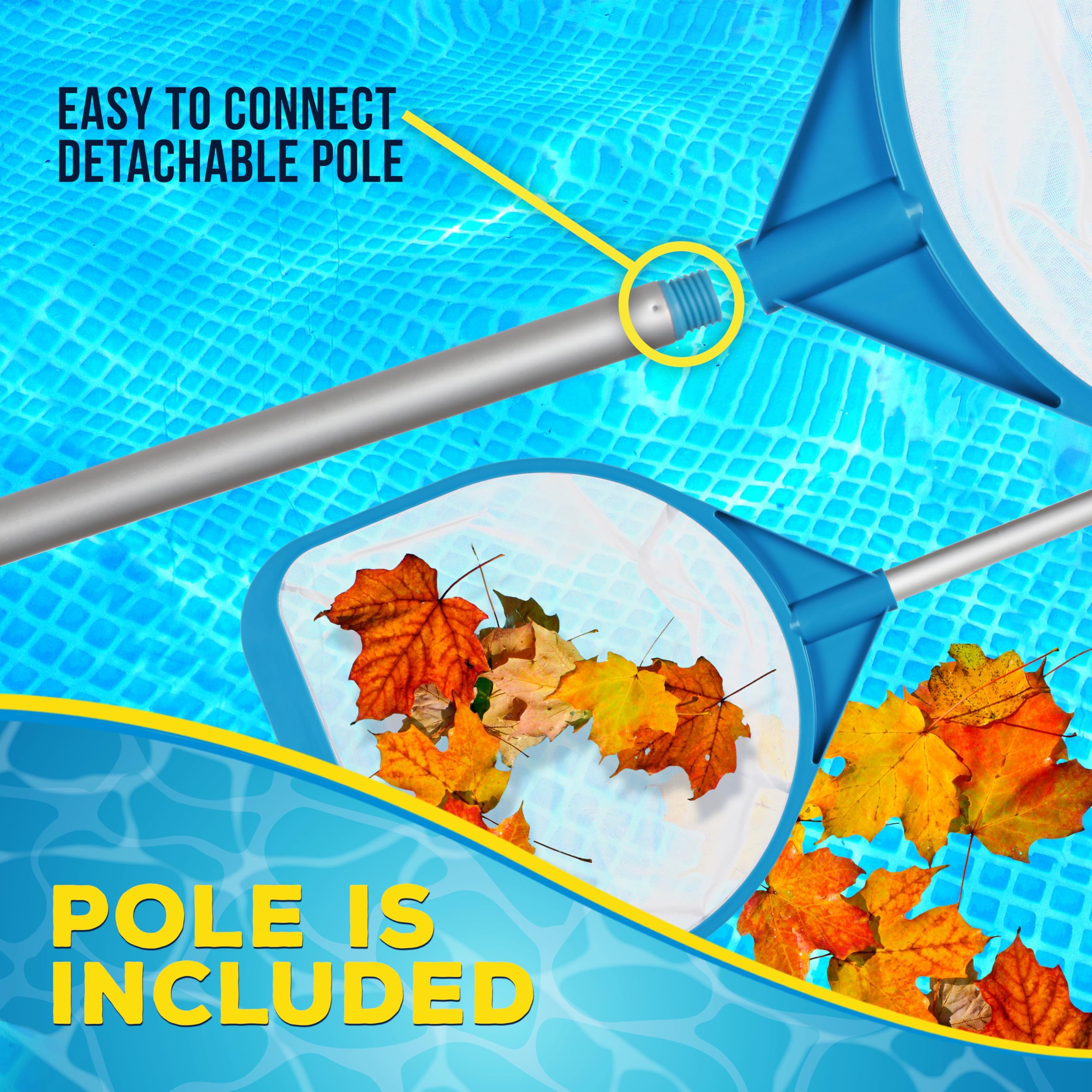 US Pool Supply skimmer net in use at spa for easy maintenance