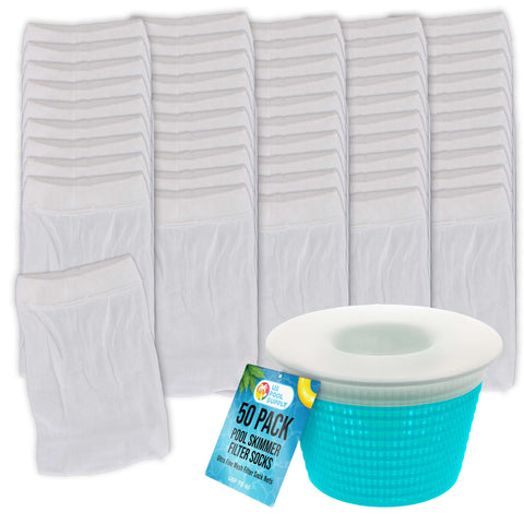 U.S. Pool Supply skimmer sock 50-pack overview showing value and convenience